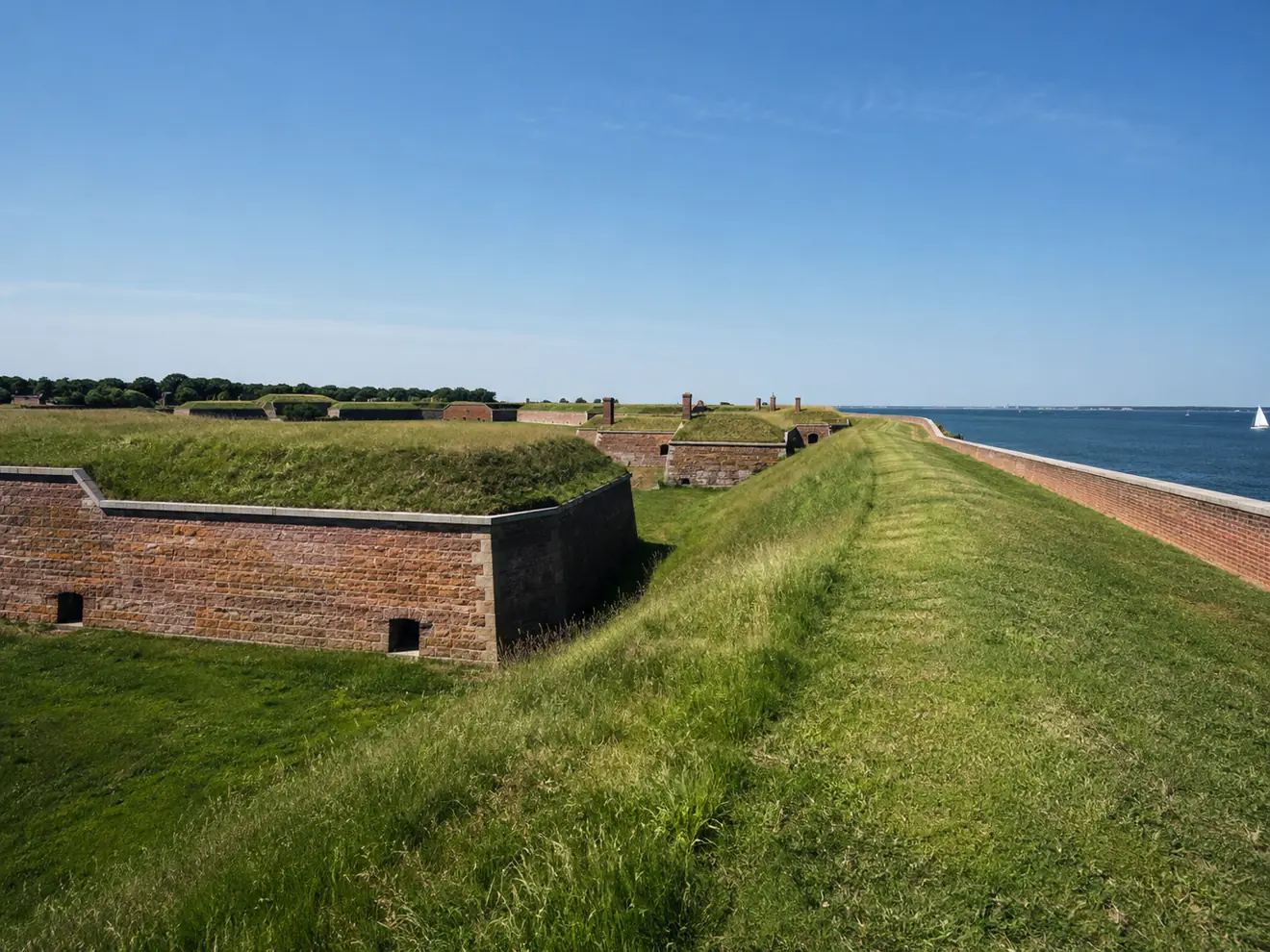 Les remparts du fort en étoile de Fort McHenry